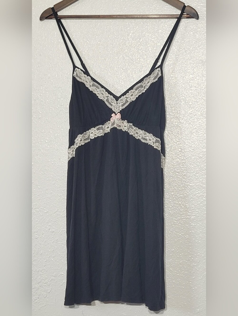 Victoria's Secret Black Lace Babydoll Chemise Nightgown Slip Large Sleep Pink